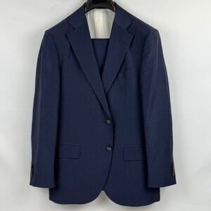 SuitSupply Lazio Wool Blend Navy Blue Men's Suit Size 42